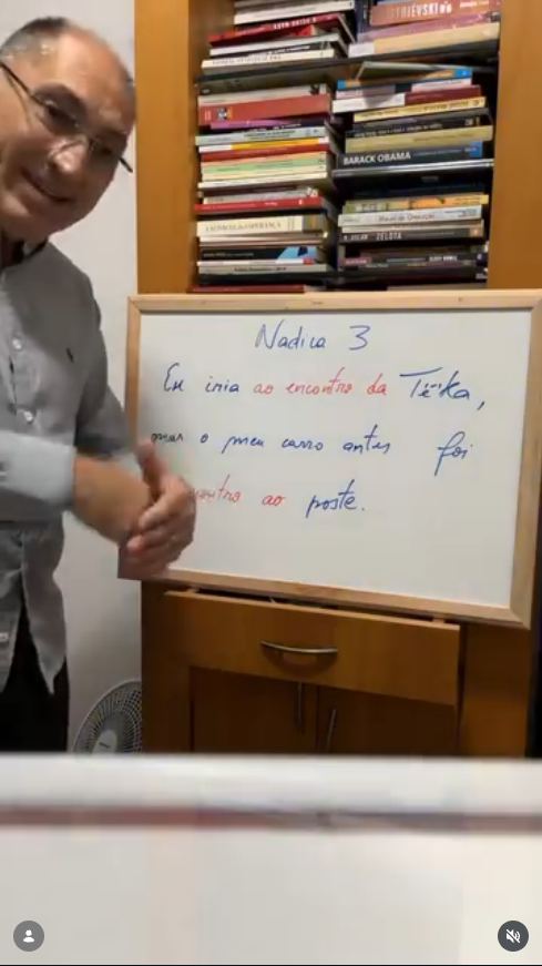 Prof. Nado no quadro branco: ao encontro de