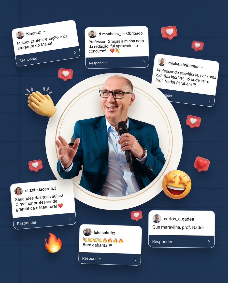 Comentários de alunos sobre as aulas do Prof. Nado
